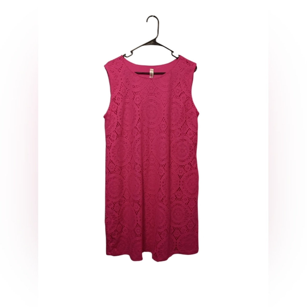 Tacera Hot Pink Lace Midi